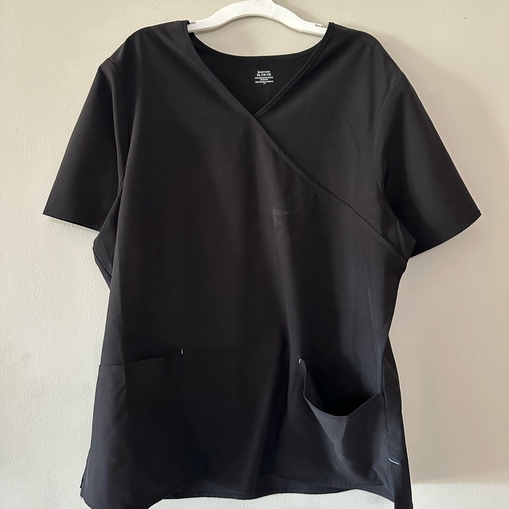 Black Women's Top with Pockets - Scrub Top